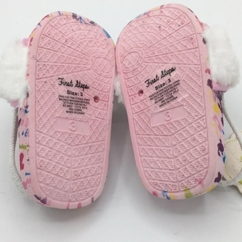 FIRST STEPS Fur Slide pink sandals